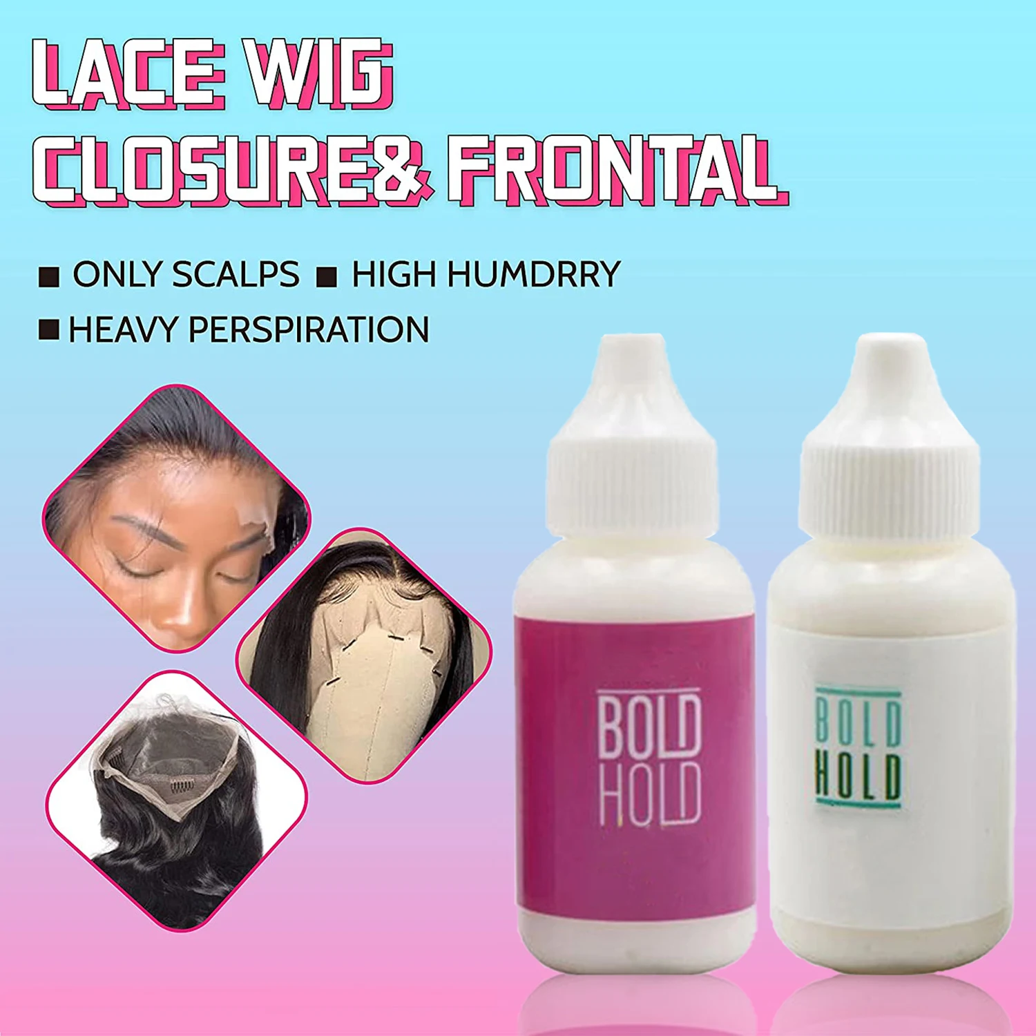 

Wig Glue Lace Glue Waterproof Hair Glue for Lace Wig Strong Hold Wig Adhesive Invisible Bonding Glue for Toupee Hairpiece Ghost