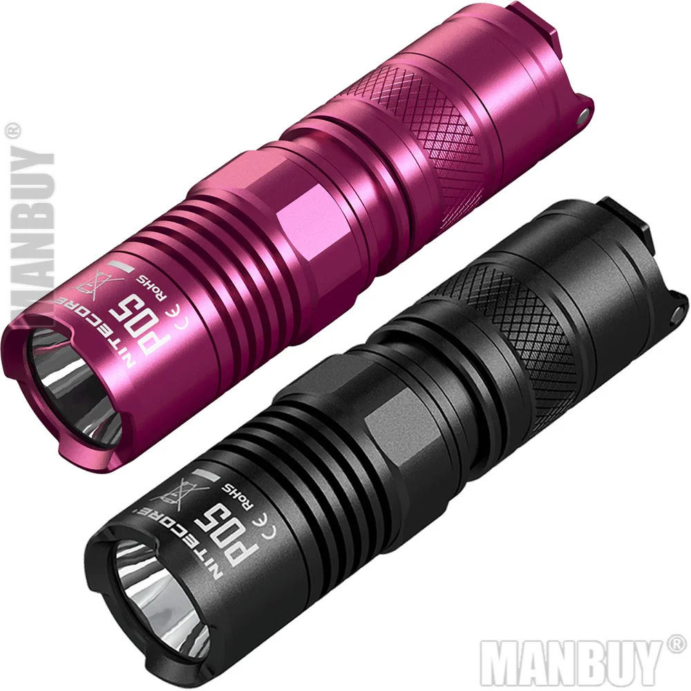 nitecore mini lanterna precisa p05 rosa preto 18350 u2 led aplicacao da lei militares autodefesa 2024 atacado 01