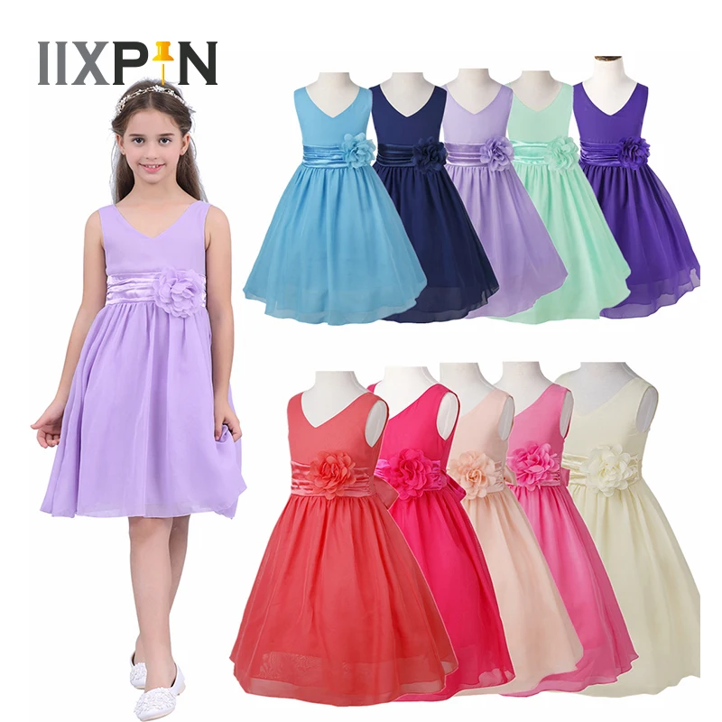 

IIXPIN с фатиновой юбкой без рукавов для маленьких девочек из шифона с цветочным узором для девочек; Вечернее платье для дня рождения, платье для выпускного вечера, свадебной церемонии, платье подружки невесты, платье принцессы на праздник, Платья для пра