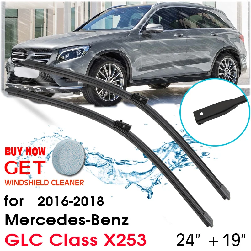 Car Blade Front Window Windshield Rubber Silicon Refill Wiper For Mercedes-Benz GLC Class X253 2016-2018 24