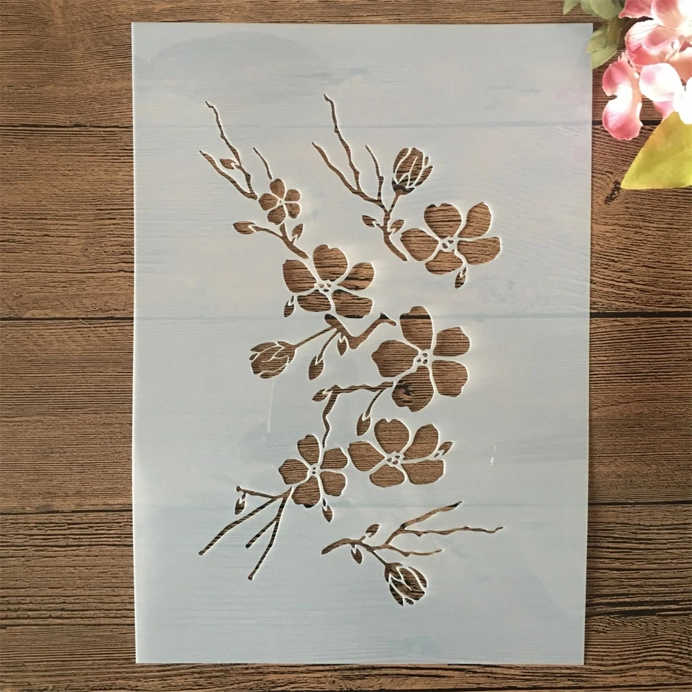 

A4 29cm Simple Plum Branch DIY Layering Stencils Wall Painting Scrapbook Coloring Embossing Album Decorative Template