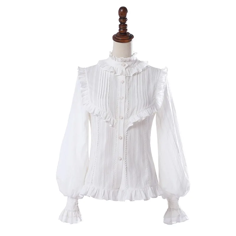 

Vintage palace style sweet lolita shirt high collar loose comfortable long sleeve victorian shirt kawaii girl gothic lolita top