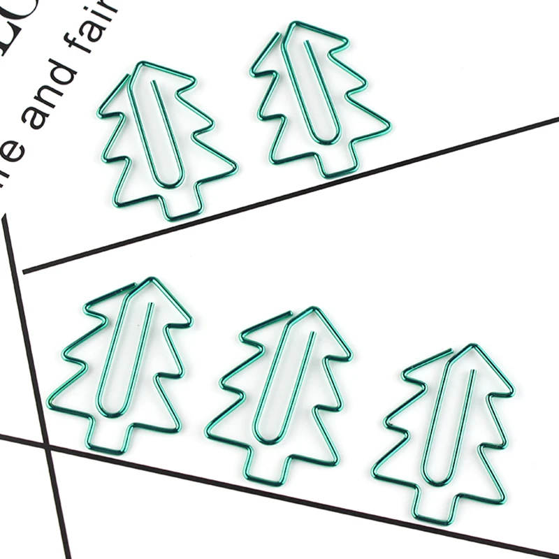 Tree Paper Clip Color Plated Pin Shape Pin Boxed Metal Clip Paper Clip Papel Paperclip Paper Clips Decorative Clipes