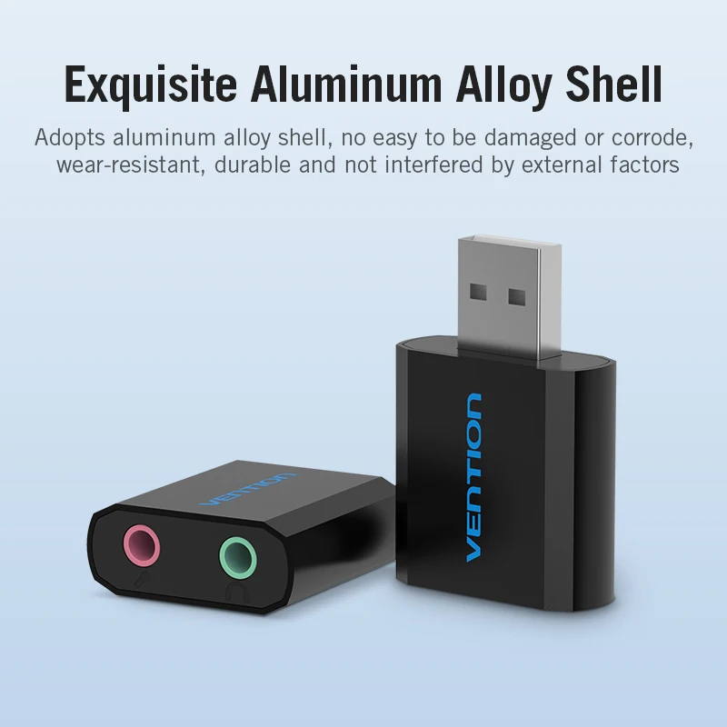 Vention USBการ์ดเสียงUSBภายนอก 3.5 มม.ไมโครโฟนอะแดปเตอร์เสียงการ์ดเสียงสำหรับแล็ปท็อปPS4 ชุดหูฟังเสียงการ์ด