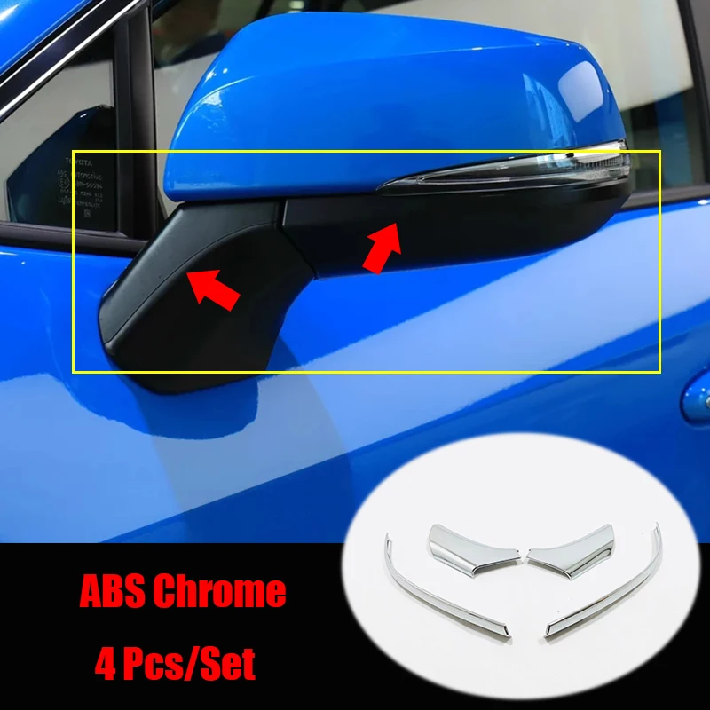 

ABS Plastic For Toyota RAV4 2019 2020 Car Accessories Rearview Mirror Decoration Strip Cover Trim Car Sticker Styling 4Pcs