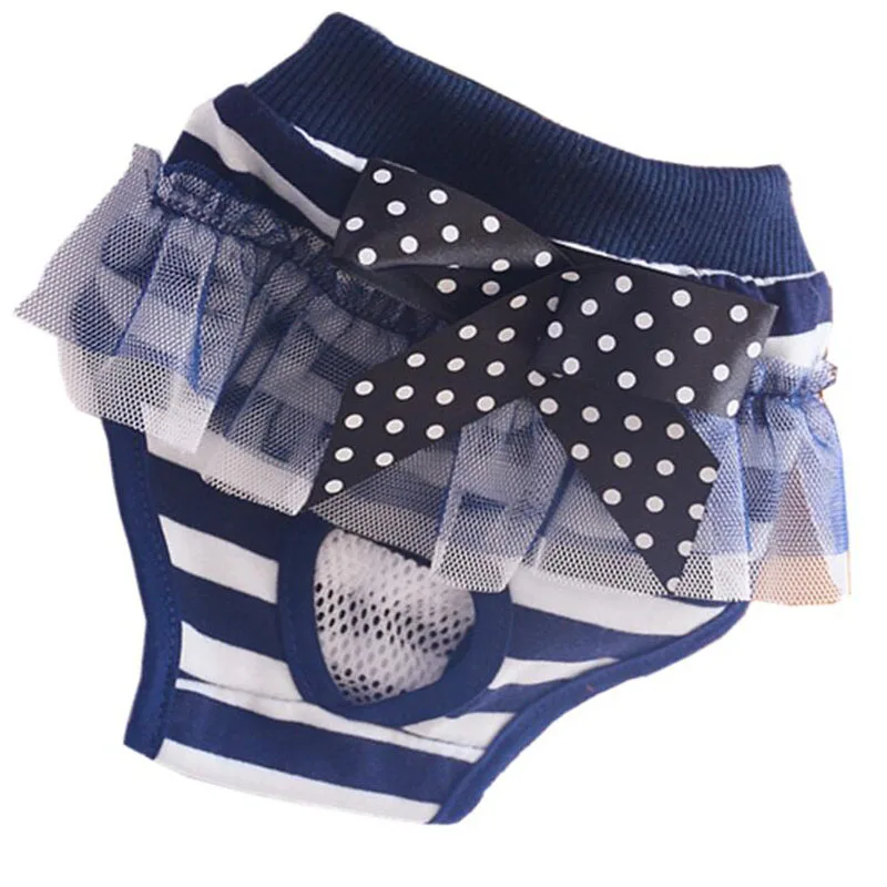 Cute Lace Pet Physiological Menstrual Hygiene Pants Reusable Sanitary Doggie Diapers Washable Female Dog Shorts Underwear Briefs