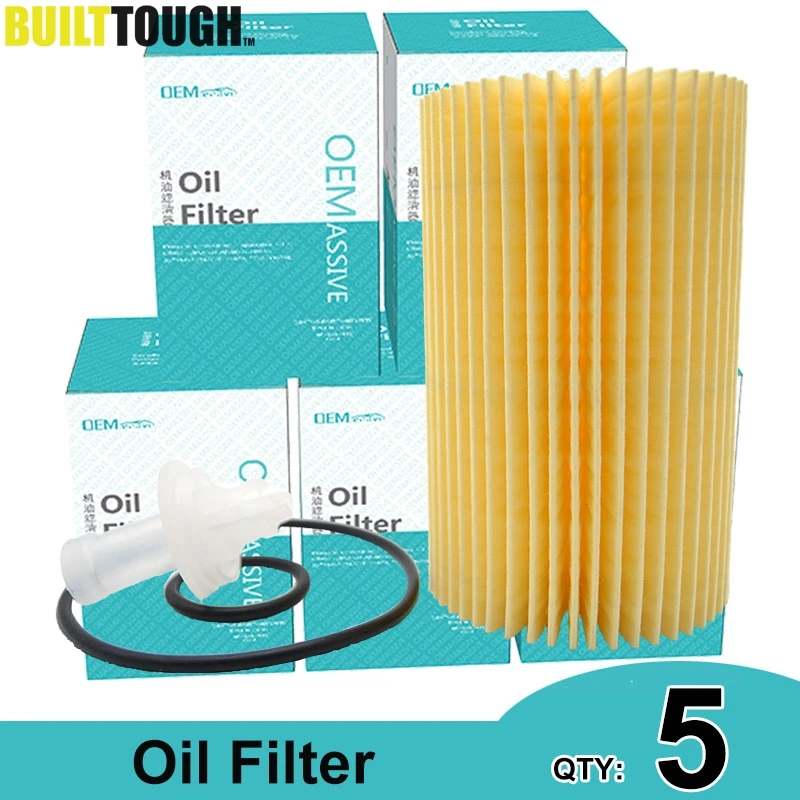 

QTY 5, Oil Filter 04152-YZZA4 For Toyota Land Cruiser Sequoia Tundra Lexus LX570 V8 5.7L (3UR-FE Engine) OEMASSIVE Car Filters