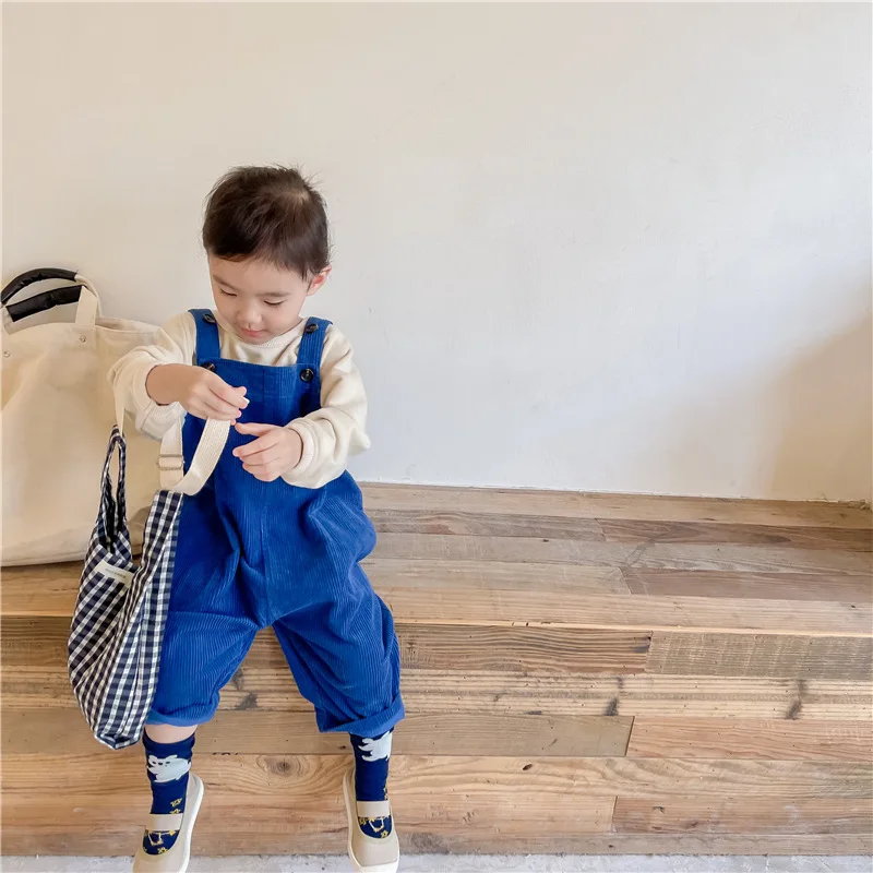 MILANCEL Kids Clothes Corduroy Overall Boys Jumpsuit Full Length Girls Pants