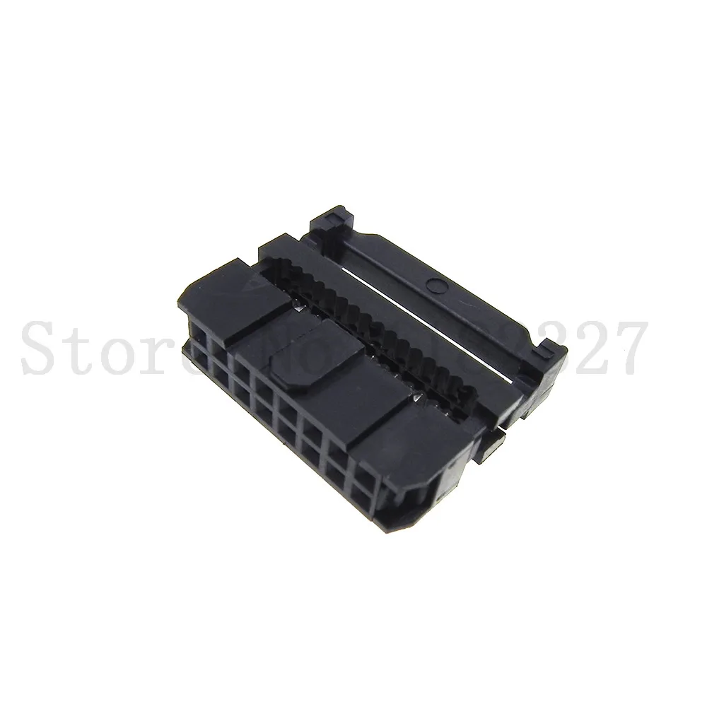 FC 16P To FC-16P IDC Socket 2x8 Pin Dual Row Pitch 2.54mm IDC Connector 16-pin cable socket black color