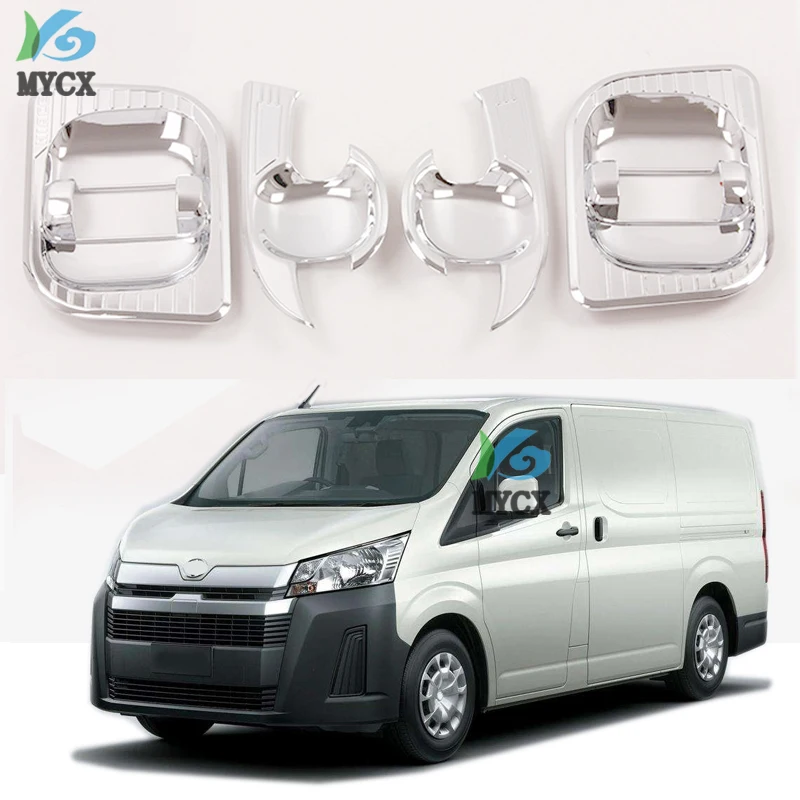 For Toyota HiAce Sixth generation (H300) 2019 2020 Carbon Fiber Style Door Handle Bowl Cover Cup Cavity Trim