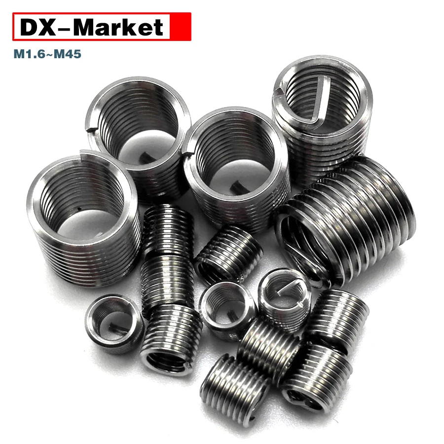 M8 Threaded Inserts , 304 Stainless Steel Fine Pitch Wire Thread Insert M1.6-M48, M8*1.0p ,M8*1.25p ,G003