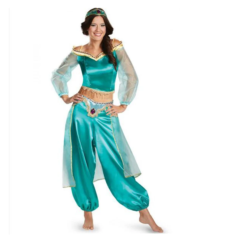 

Halloween Women Princess Jasmine Costume Belly Dance Anime Aladdin Lamp Cosplay Role Playing Carnival Hen Party Fancy Dress