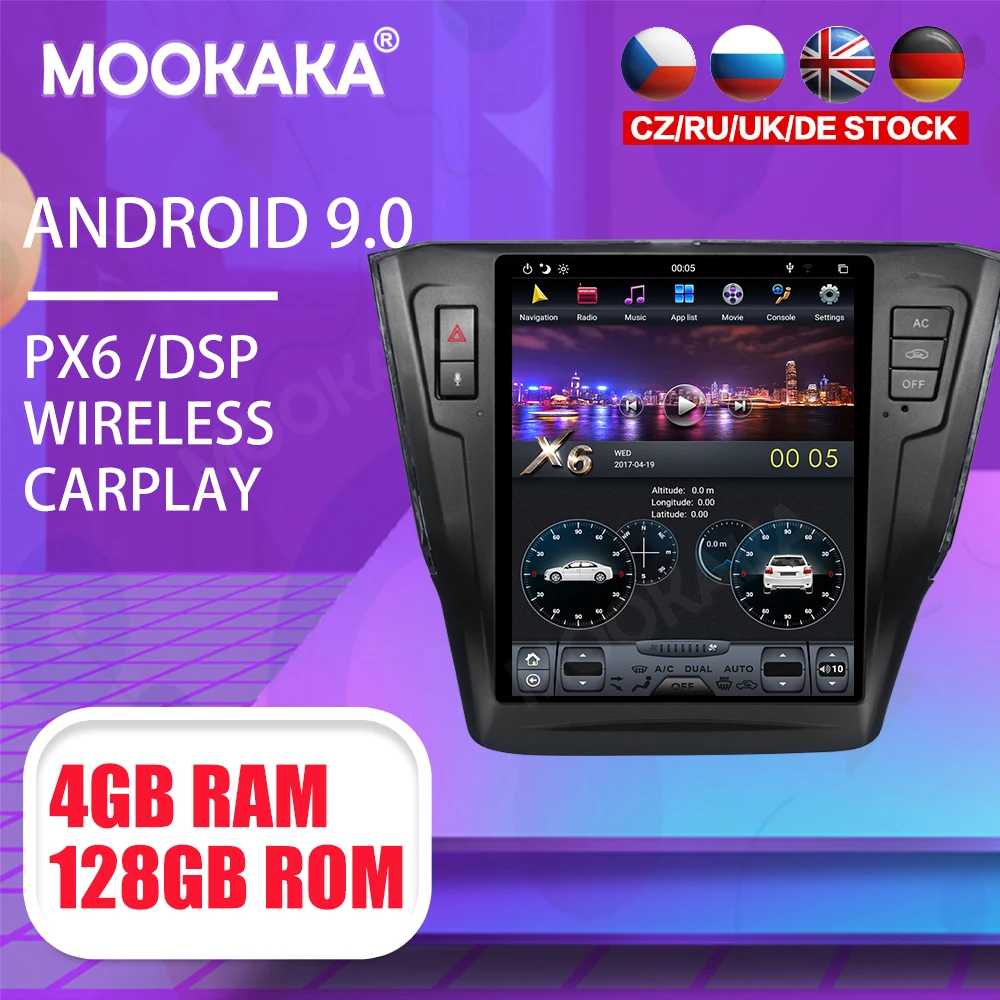 

Tesla 10,4 "Android 9 PX6 4G 128 ГБ Автомобильный плеер для VW Passat 2015-2018 Автомобильный GPS Navi CarPlay головное устройство DSP стерео