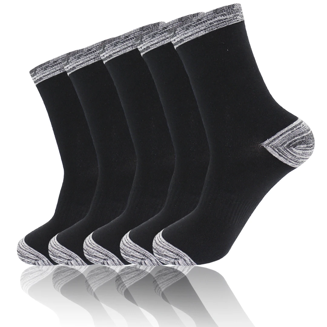 5Pairs/Lot Men Socks Autumn Winter Thick High Quality Casual Running Black Sports Socks White Male Long Socks Plus Size EU 38-48