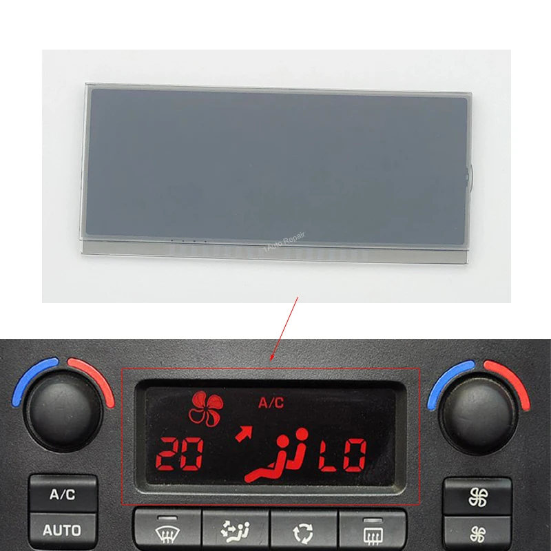 ACC Monitor Module Air Conditioning Panel LCD Display Screen For Peugeot 207 Pixel Repair Red background