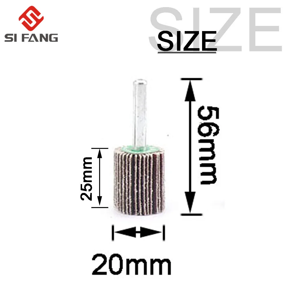 5PC Schleifpapier Schleifen Klappe Polieren Räder Schleif Disc Shutter Polieren Rad Für Rotary Dremel Werkzeug 60/80/120 körnung 6MM Schaft – Detail 4