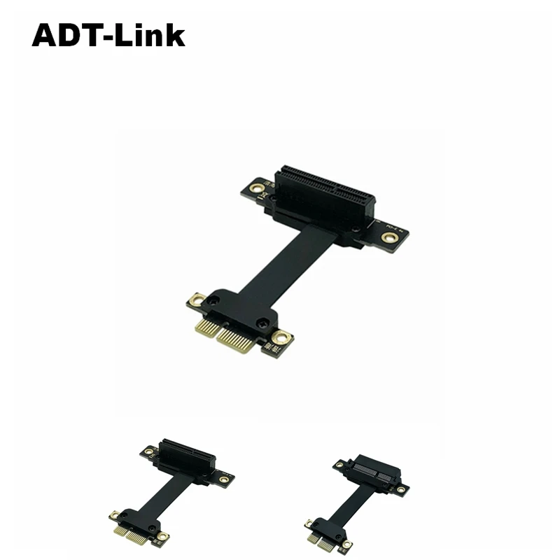 PCIE X1 Riser Cable Dual 90 Degree Right Angle PCIe 3.0 x1 to x4 Extension Cable 8Gbps PCI Express 1x Riser Card Ribbon Extender