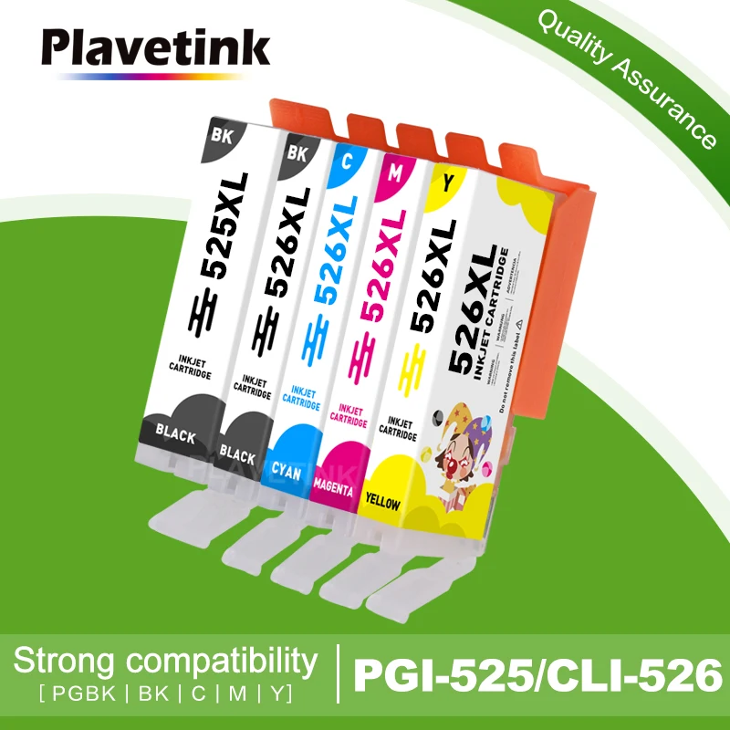 Plavetink 5 Color PGI 525 CLI 526 Printer Ink Cartridge Compatiable For Canon PIXMA IP4850 IP4950 IX6550 MG5150 MG5250 Printer