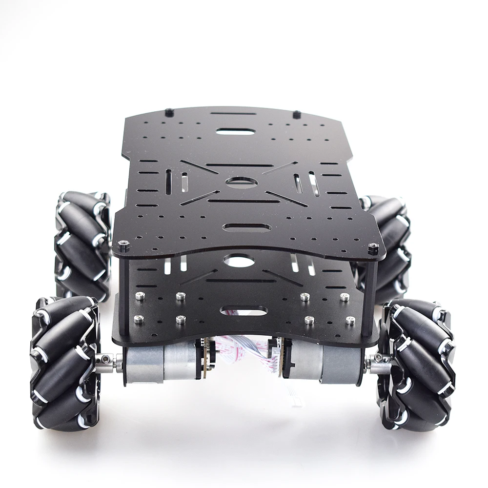 15KG Load 4WD 80mm Mecanum Wheel RC Robot Car Chassis with DC 12V Encoder Motor for Arduino Raspberry Pi DIY Project STEM Toy