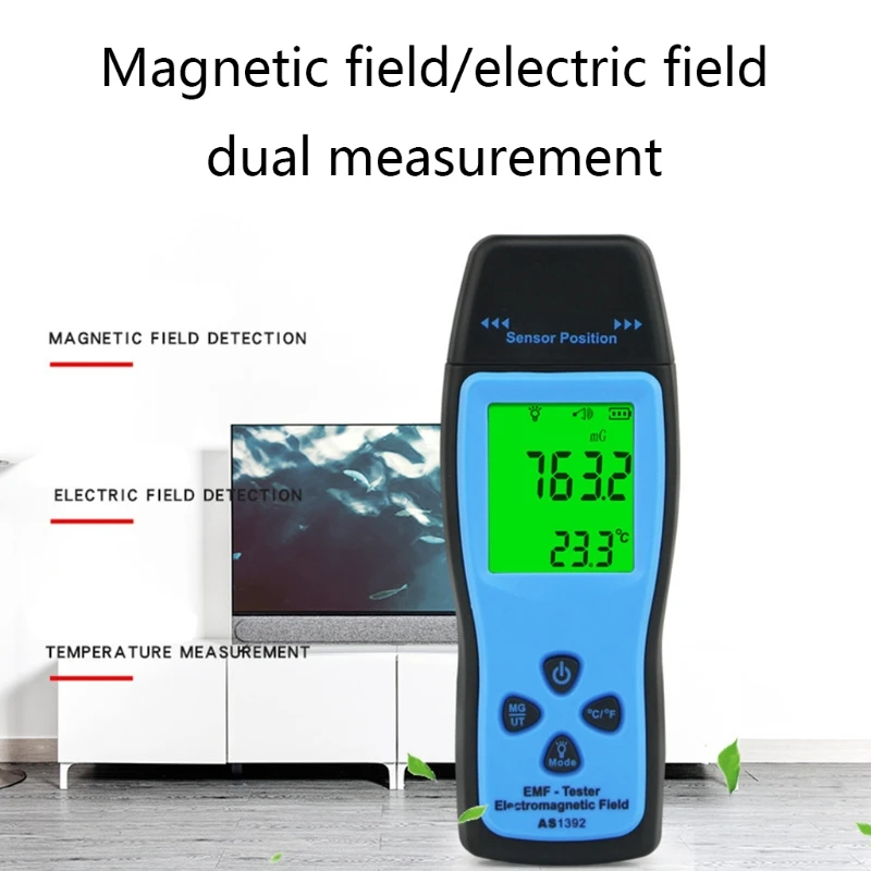 

AS1392 EMF Meter LCD Radiation Dosimeter Mini EMF Tester Electromagnetic Field Radiation Detector Dosimeter Tester