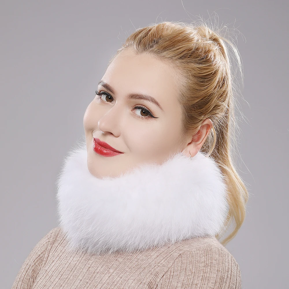 Hot Sale Brand Women Real Fox Fur Scarf Girls Warm Soft Knitted Good Elastic Real Fox Fur Headband Natural Fox Fur Ring Scarves