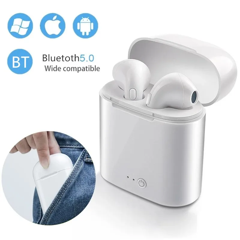 i7s TWS Wireless Headphones Bluetooth 5.0 Earphones Sport Earbuds Headset With Mic Charging box Headphone For all smartphones