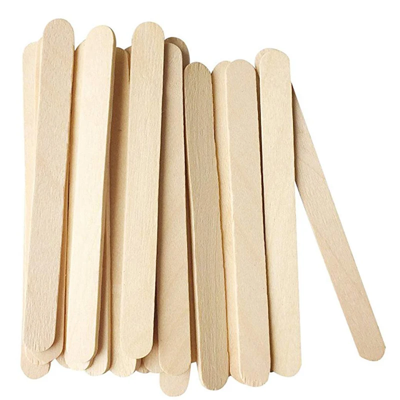 UPORS 100Pcs/Set Popsicle Sticks Natural Wooden Pop Popsicle Sticks 11.4CM Length Wood Craft Ice Cream Sticks Popsicl Accesorios