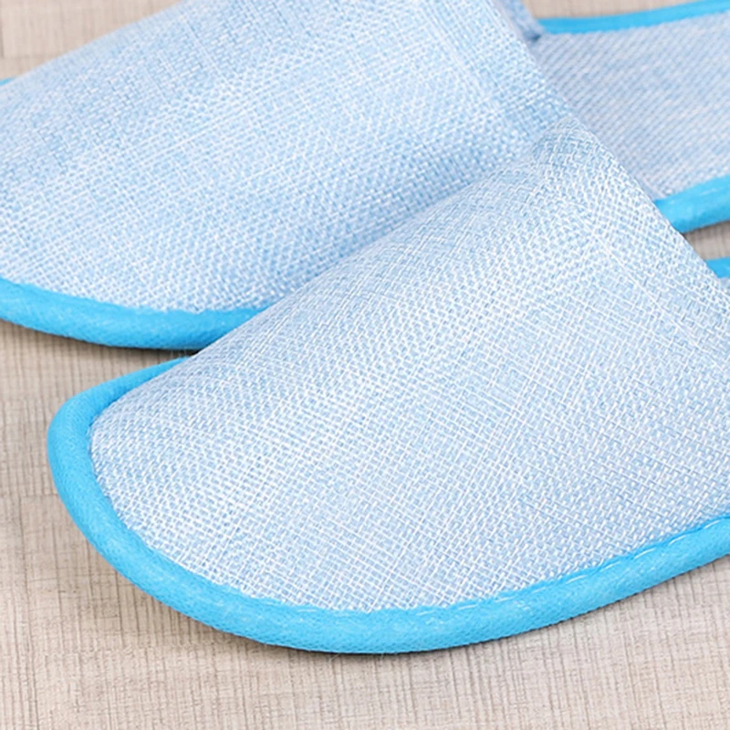 New Comfortable Breathable Slippers Hotel Disposable Supplies Summer Home Hospitality Linen Slippers Thick Bottom