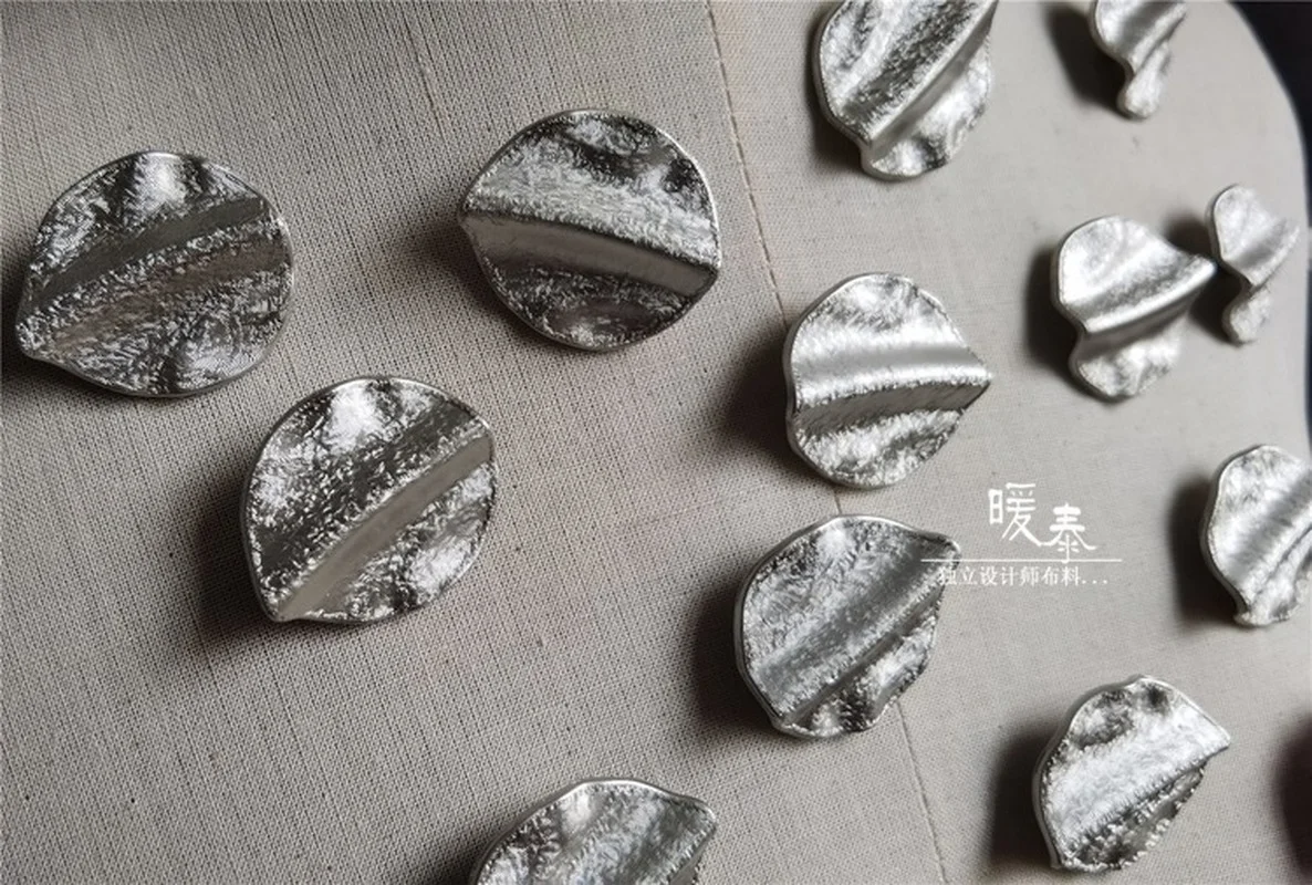 Metal Buttons Middle Bulge Gold Silver DIY Decor Overcoat Coat Clothes Handmade Accessories Designer Materials