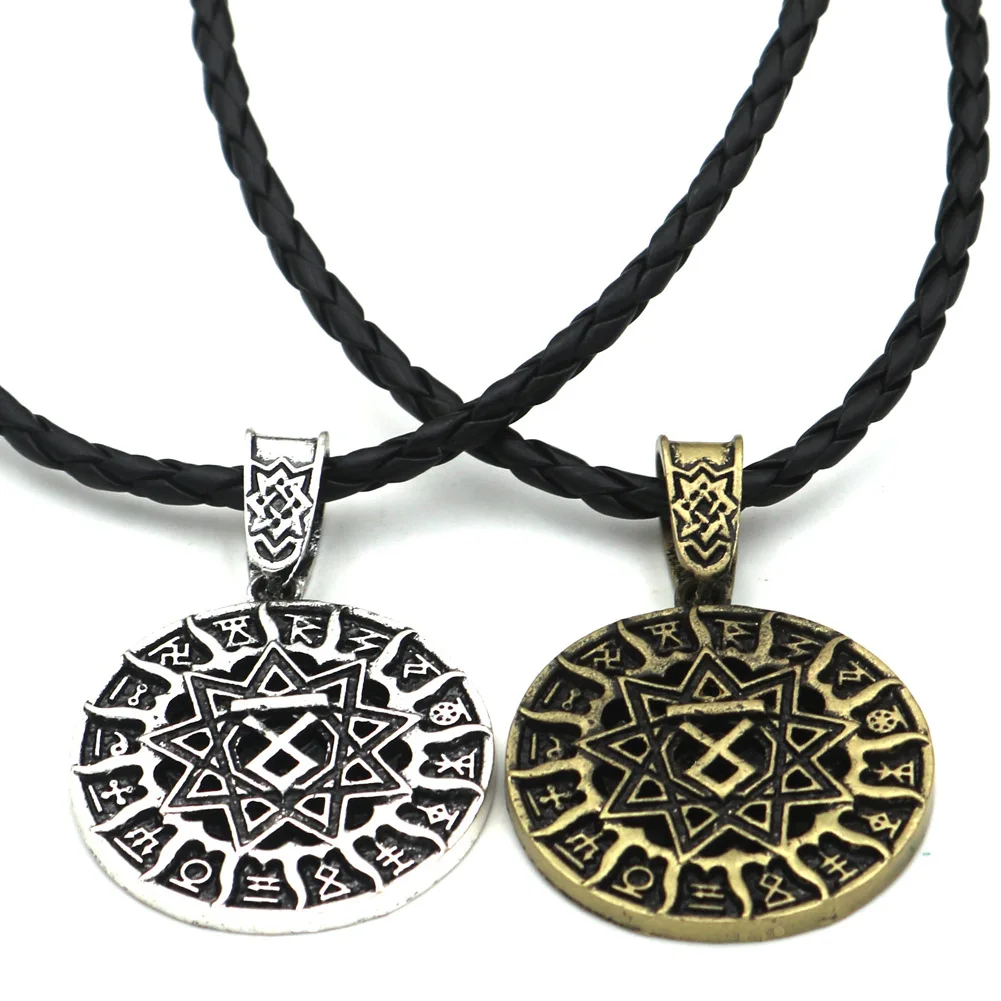 Collar eslavo nórdico Vintage para mujer, amuleto nórdico, Talismán, joyería de sol pagano, Kolovrat, estrella de Rusia