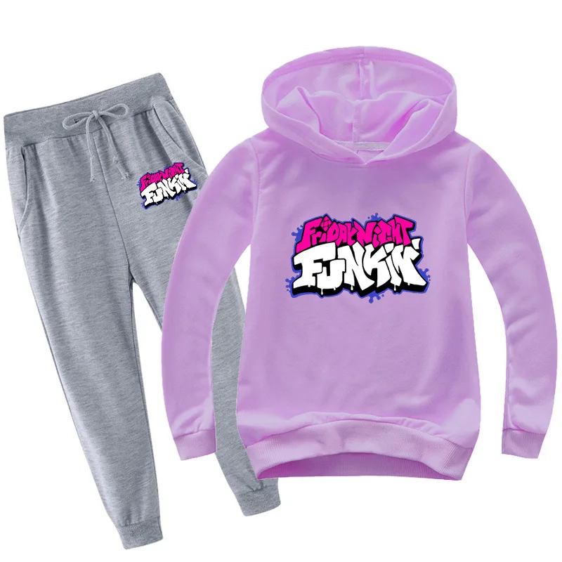 

Kids Hoodies Fashion boys Friday Night Funkin Baby Girls Sweatshirt Cute Long Sleeve Children Autumn Boys Sweatshirts pants Suit