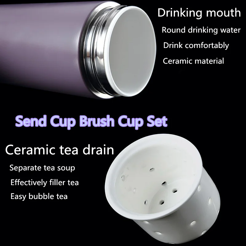 Insulation Cup Business Portable Tea Separation Office Vacuum Ceramic Liner Thermos