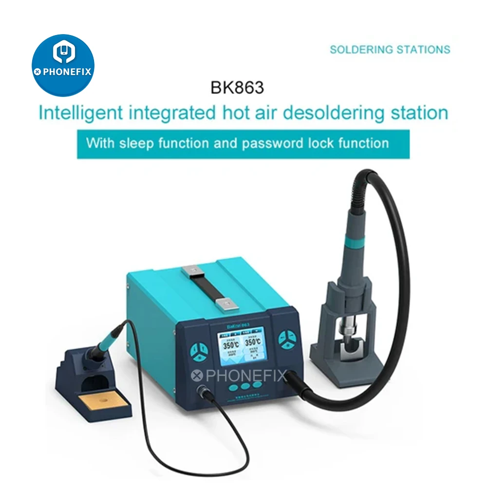 

Bakon BK863 2 In 1 Hot Air Soldering Station 1000W Electronic Hot Air Gun BGA Rework Station LED Digital Welding Repair Tools