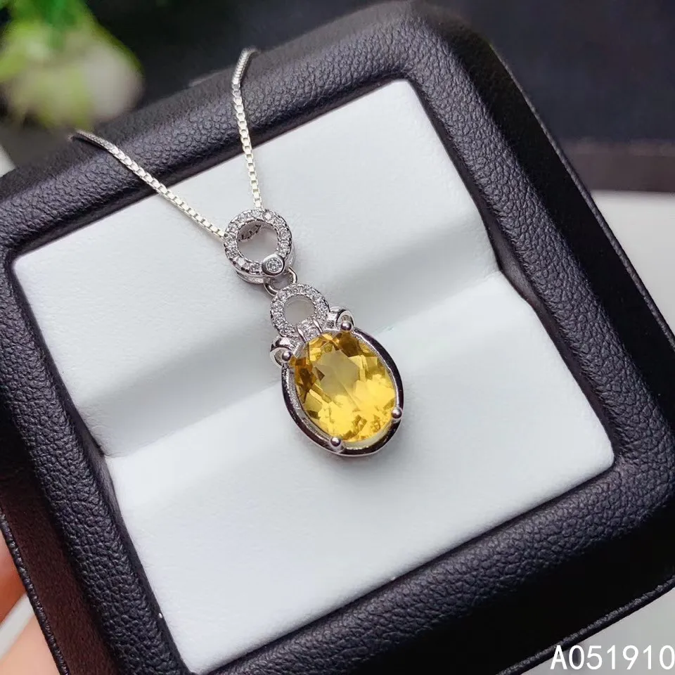 

KJJEAXCMY boutique jewelry 925 sterling silver inlaid Citrine necklace Women's pendant popular fashion