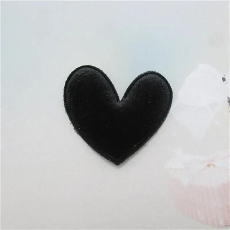 40 Stück/Lot 4,8 cm Gemischte Farben Gepolsterte Flauschige Herzförmige Applikationen für Haarspangen-Zubehör und Kinder-DIY-Aufnäher – Detail 4
