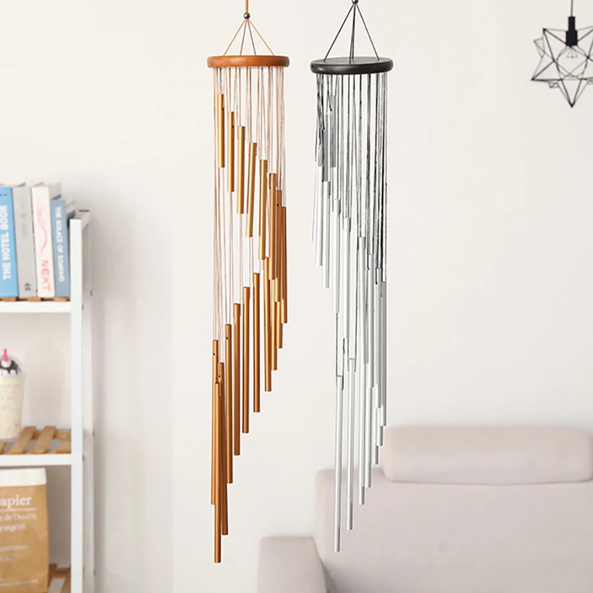 

Rotating Metal Tube Bells, Wooden Wind Chimes, Home Wall, Door Decoration, Cute Gift, Outdoor Garden Hanging, 18