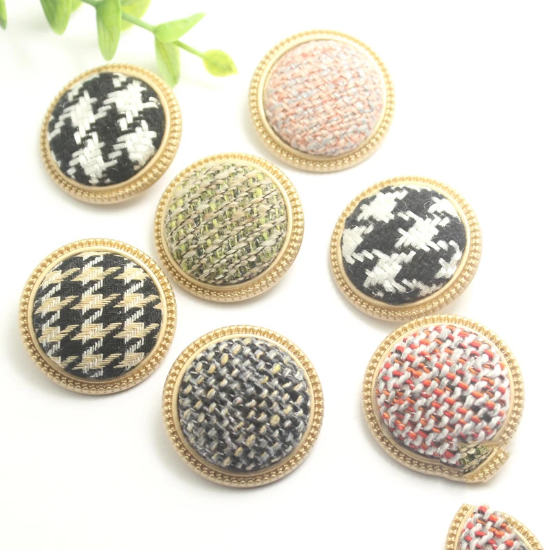 5PCS 30MM World Famous Classic Brand Buttons Garment Accessories DIY Materials High Quality Weaving Fabric Button