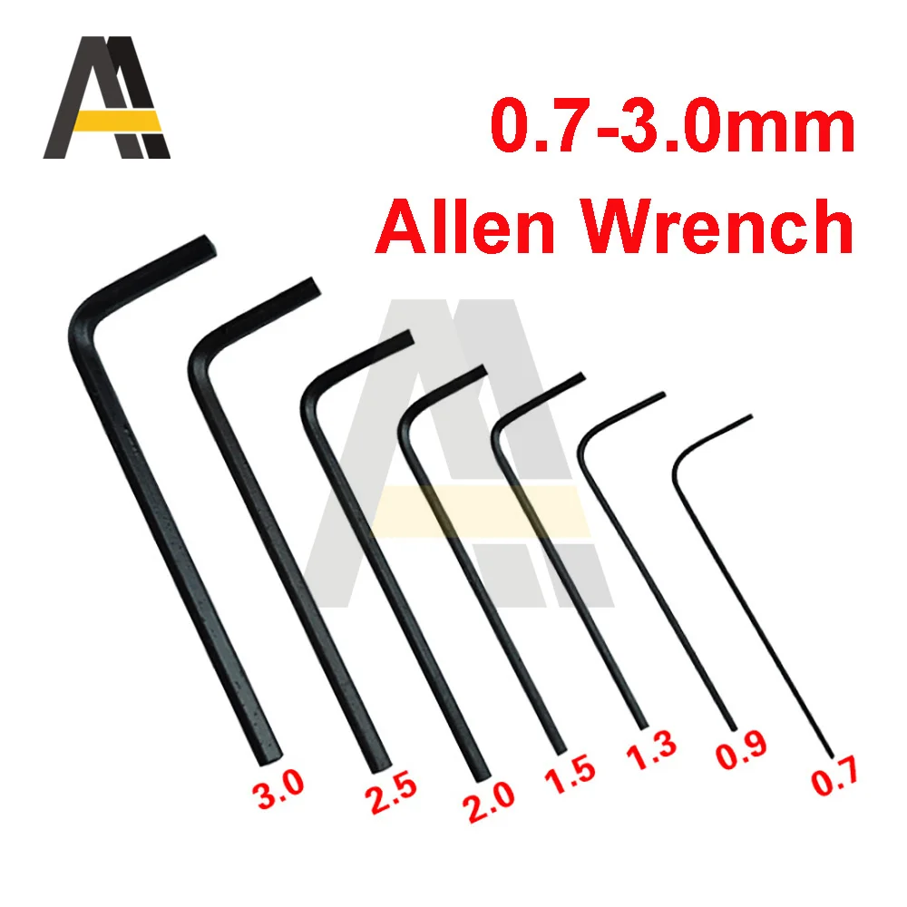 

Set of 7 Allen Wrenches 0.7mm-3mm Mini Hexagon Wrench 0.7 0.9 1.3 1.5 2.0 2.5 3.0 Set Hex Allen Key Wrench Screwdriver Tool Kit