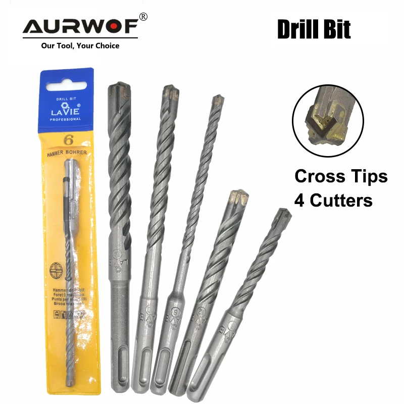 1pc Concrete SDS Plus Drill Bit Cross Tips 4 Cutters 110mm 160mm Wall Brick Block Electric Hammer Masonry Drilling Bits