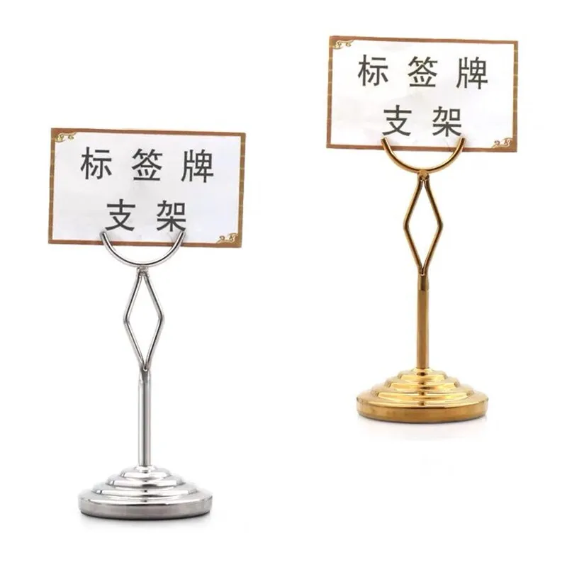 5 Pieces Stainless Steel Restaurant Table Menu Paper Card Holders Photo Picture Clips Stands Weddings Number Place Card Holder