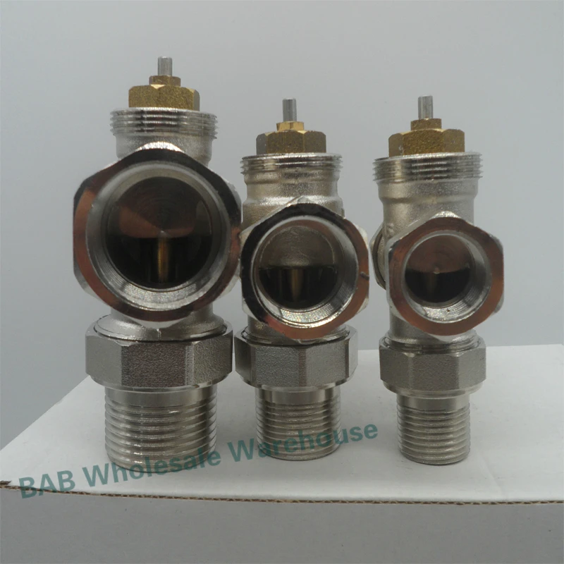 Brass Three way valve Thermostatic Radiator Valve for heating system T type temperature controller valve DN15 DN20 DN25 DN32