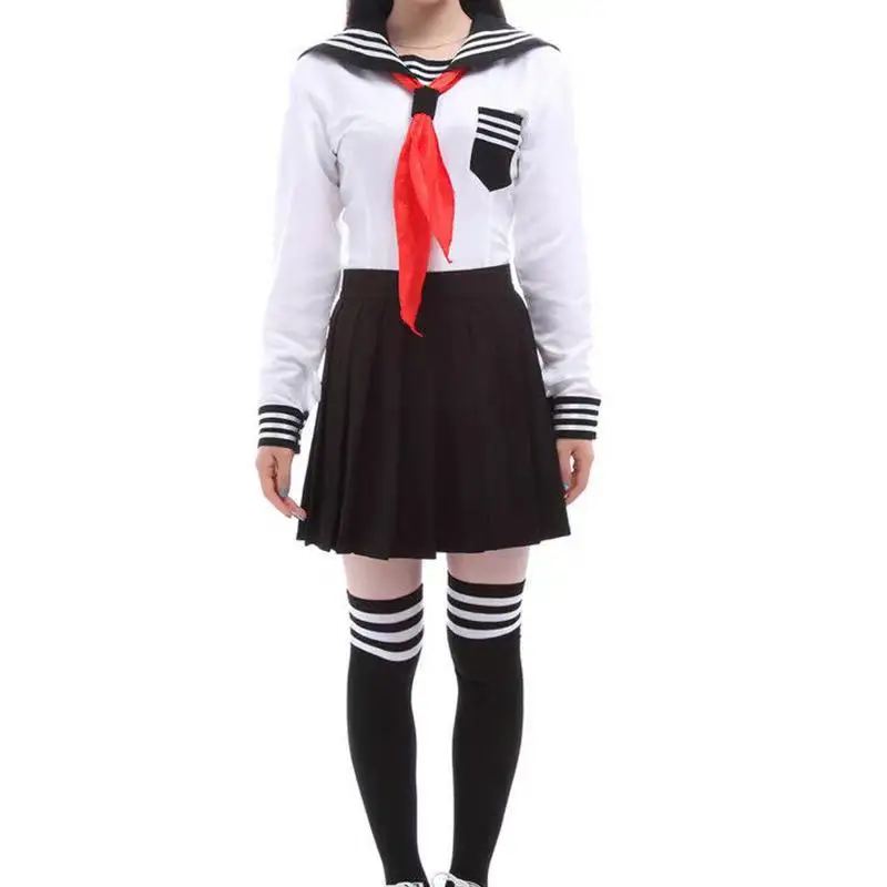 Fantasia japonesa de anime jigoku, fantasia cosplay de gato para meninas, uniforme escolar jk