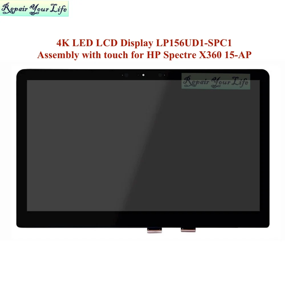 Laptop LCD Screen Touch Assembly for HP Spectre X360 15-AP ap001nx ap012dx LP156UD1-SPC1 15.6