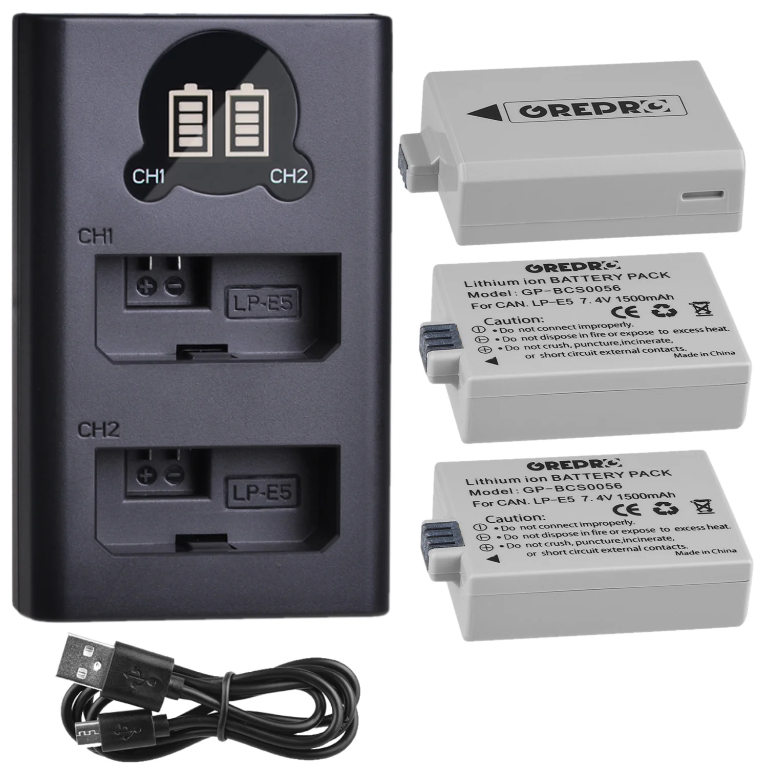 

LP E5 LP-E5 Battery + LPE5 Charger for Canon EOS 450D, EOS 500D, EOS 1000D, Kiss X3 X2 F Rebel XS Rebel T1i Rebel XSi