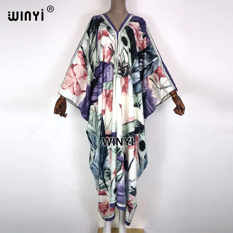 2021 여름 여성 caftan 인쇄 섹시 맥시 jurk 아프리카 맥시 드레스 긴 소매 우아한 Boho 비치 드레스 캐주얼 긴 드레스