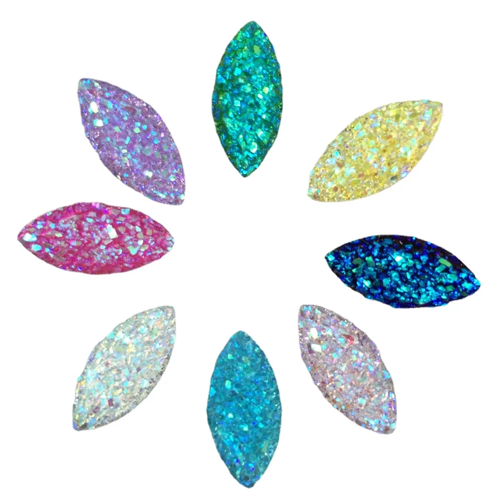 AB Resin 9*18mm Bling Ore Horse eye Gems Flatback Rhinestone Scrapbook DIY Wedding Appliques Ornaments Craft