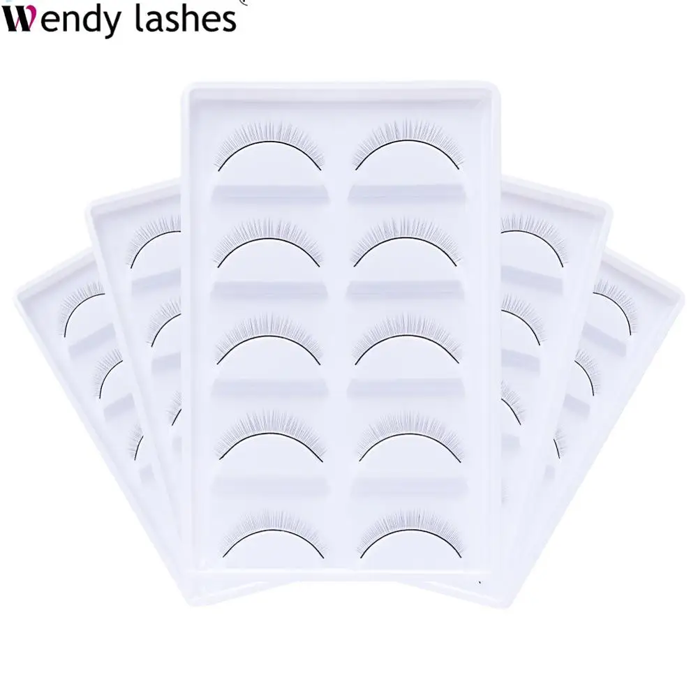 Training Lashes for Eyelash Extensions Easy Self-adhesive Practice Lashes Strip Natural Teaching Lashes Extensions 1/2/10pcs