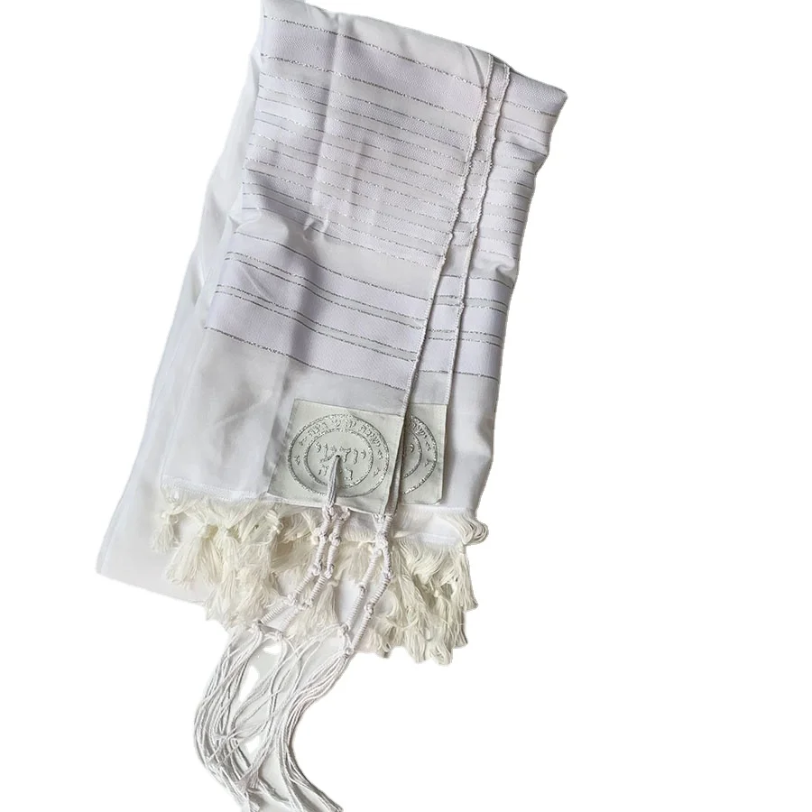 

Jedaica Tallit Shawl Talit White Polyester With Tallis Bags Prayer Scarfs Talis Israel Gift 140x190cm