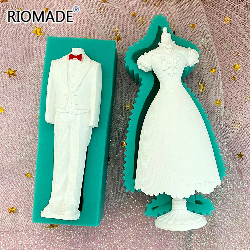 Wedding Dress Silicone Mold Marry Styles Fondant Cake Decorating Tools Chocolate Mousse Dessert Sugar Kitchen Baking Mould