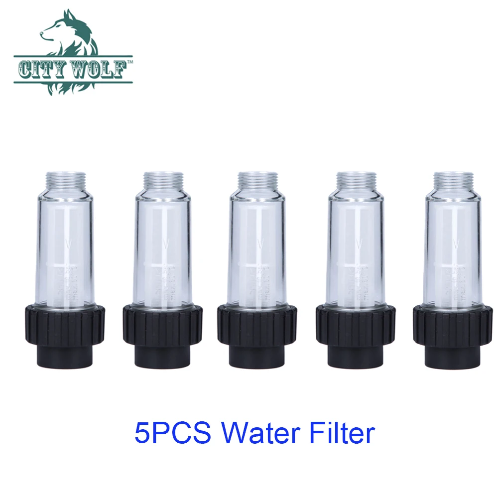 5pcs High pressure washer Water Filter 3/4 Female and Male thread strainer filter screen for Karcher car cleaning accessories